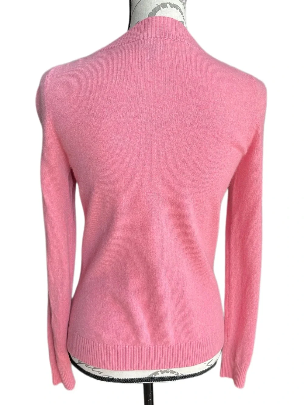 Talbots Pink Button-Up Crewneck Cashmere Cardigan - S